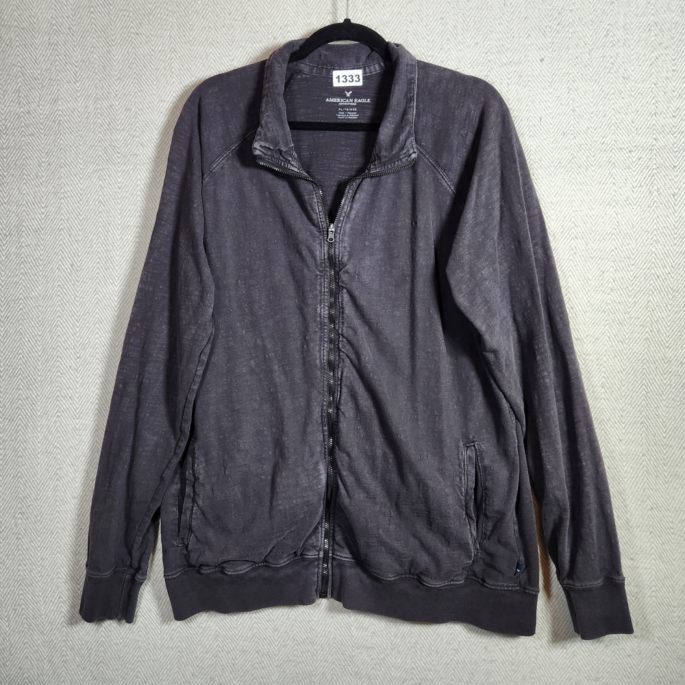 American Eagle Mens XL Dark Gray Lightweight Full Zip Jacket
